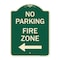 Signmission No Parking Fire Zone W/ Left Arrow Heavy-Gauge Aluminum Architectural Sign, 24" x 18", G-1824-23673 A-DES-G-1824-23673 - alternate 1
